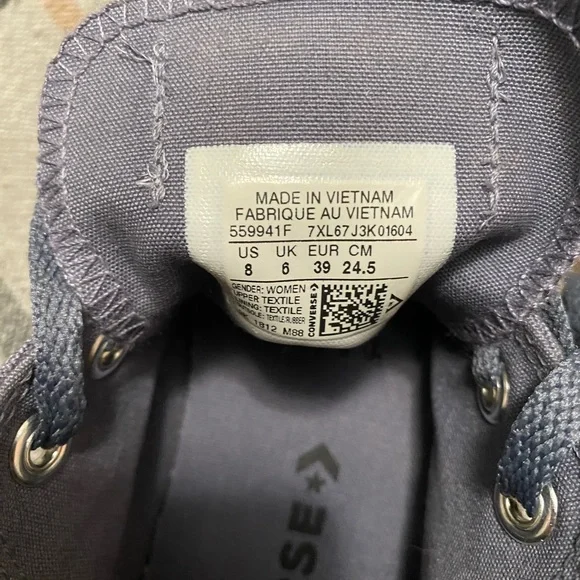 Converse All Star Low Top Gray with Gold Accents 8 - Picture 8 of 13